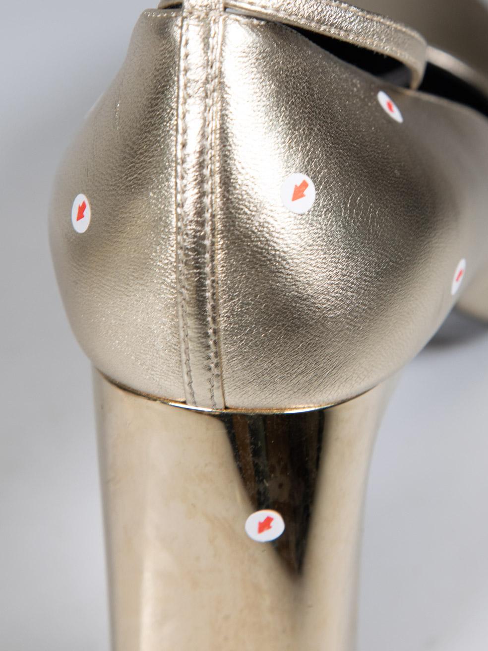 Longchamps Pumps con cinturino alla caviglia in pelle oro taglia IT 39 3