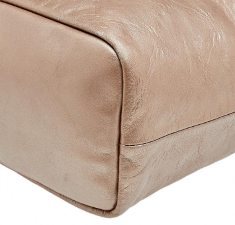 Longchamp Gold Leder Große LM Cuir Einkaufstasche 6