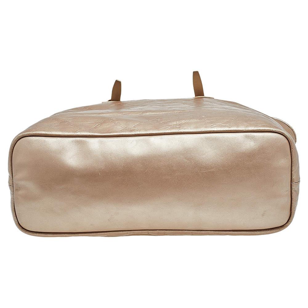  Longchamp grand cabas de shopping en cuir doré LM Cuir Pour femmes 