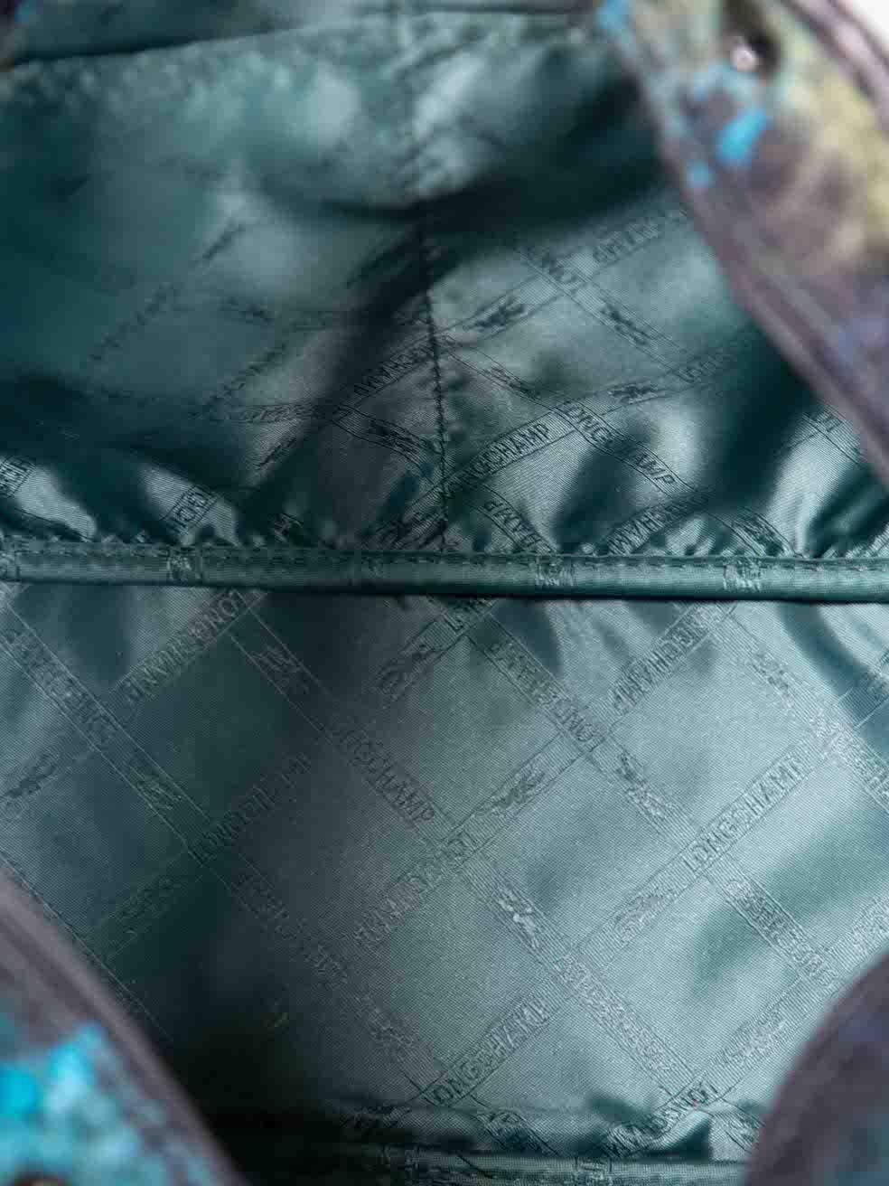 Longchamp Green Tartan Pattern Shoulder Bag 1