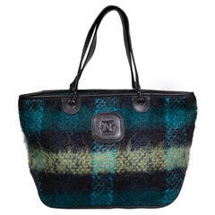 Longchamp Green Tartan Pattern Shoulder Bag