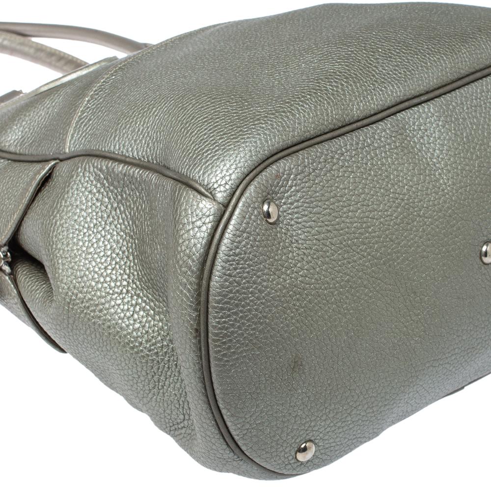 Longchamp Grey Leather Cosmos Satchel 4