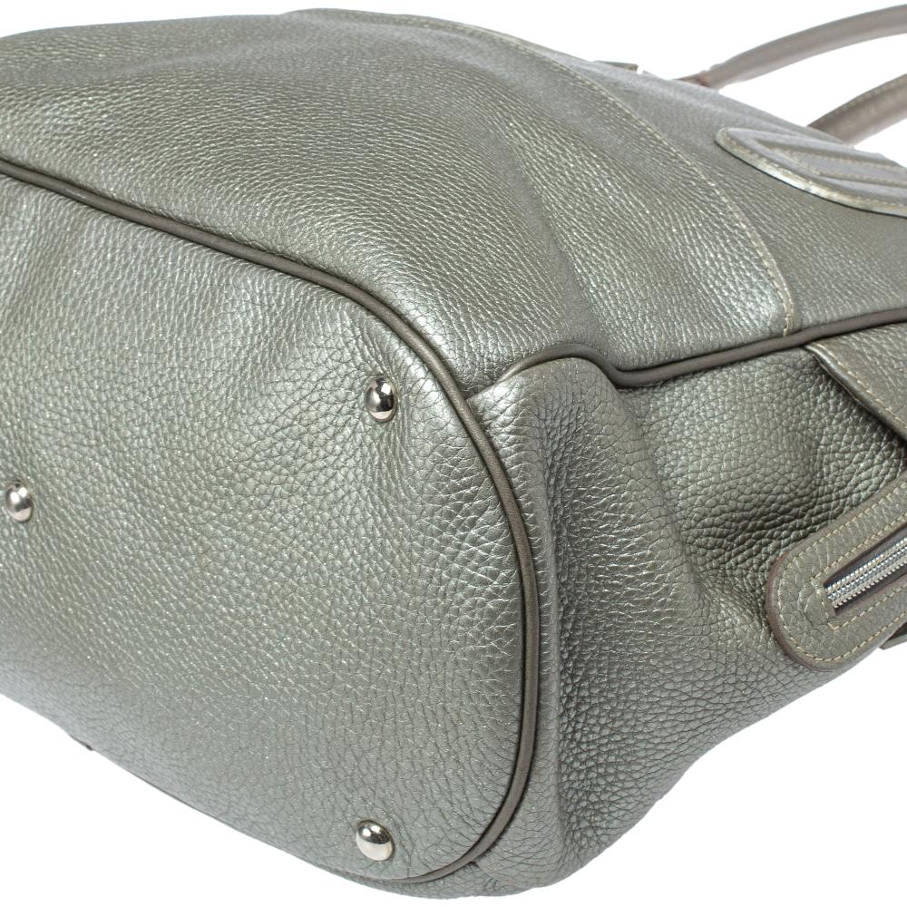 Longchamp Grey Leather Cosmos Satchel 2