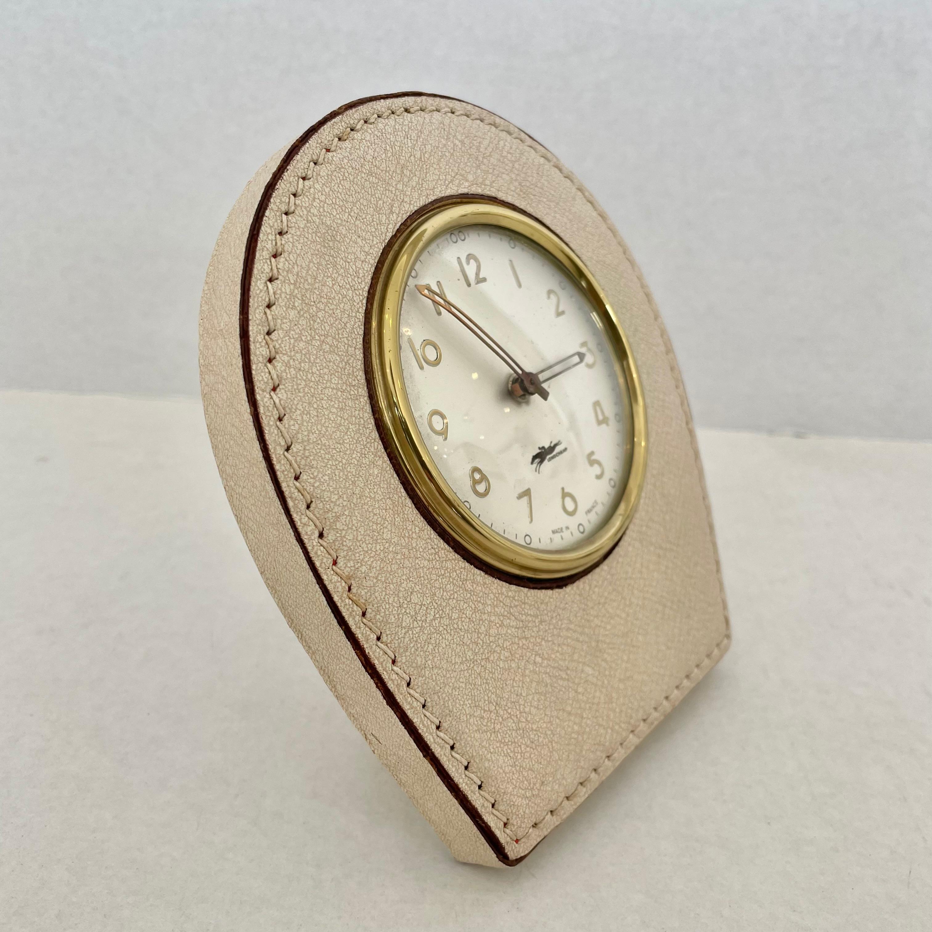 Longchamp Leather Clock In Good Condition For Sale In Los Angeles, CA