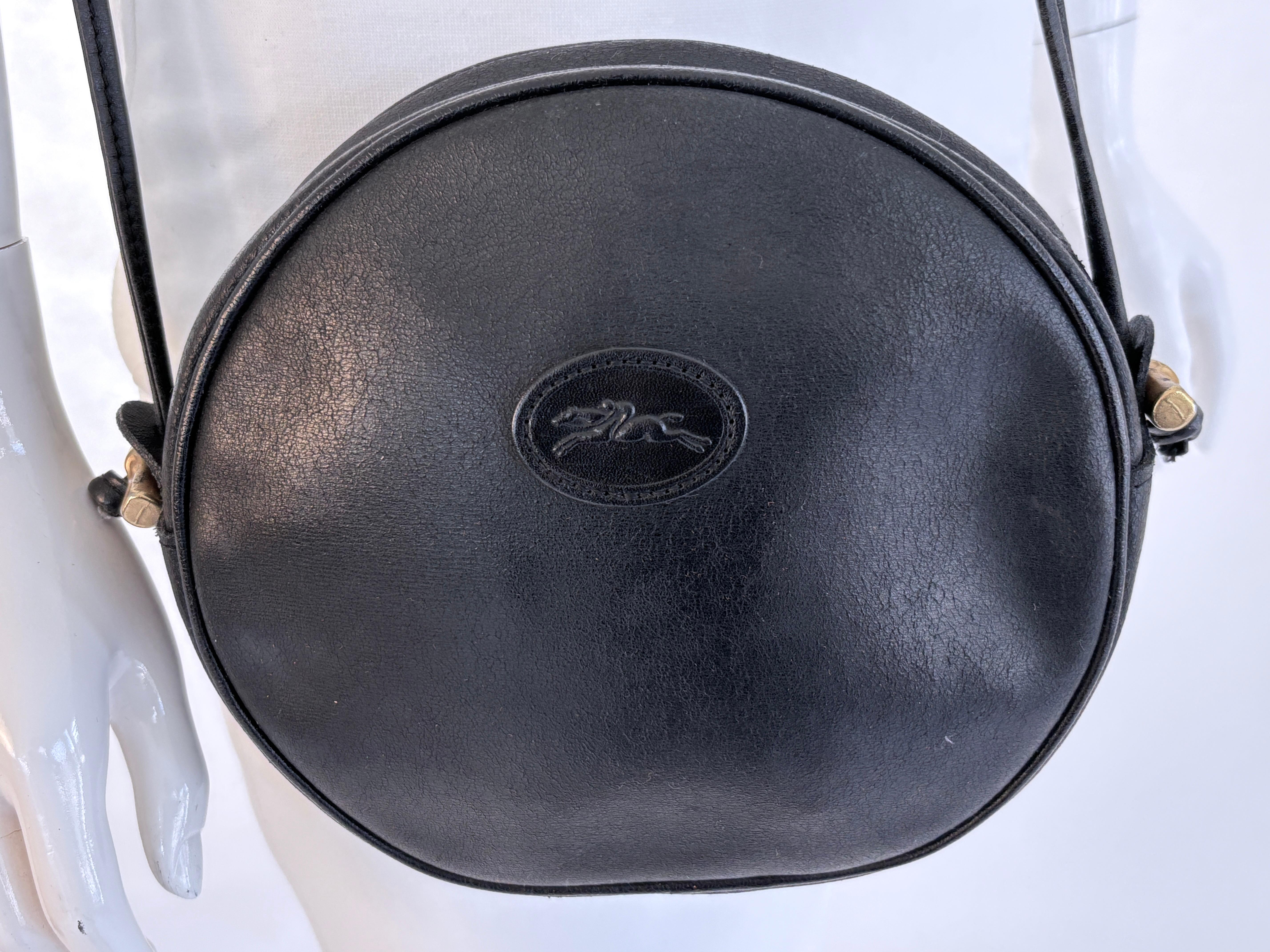 Longchamp Leder-Schulterhandtasche Made in France im Angebot 4