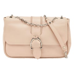 Longchamp Light Peach Leather Amazone Shoulder Bag