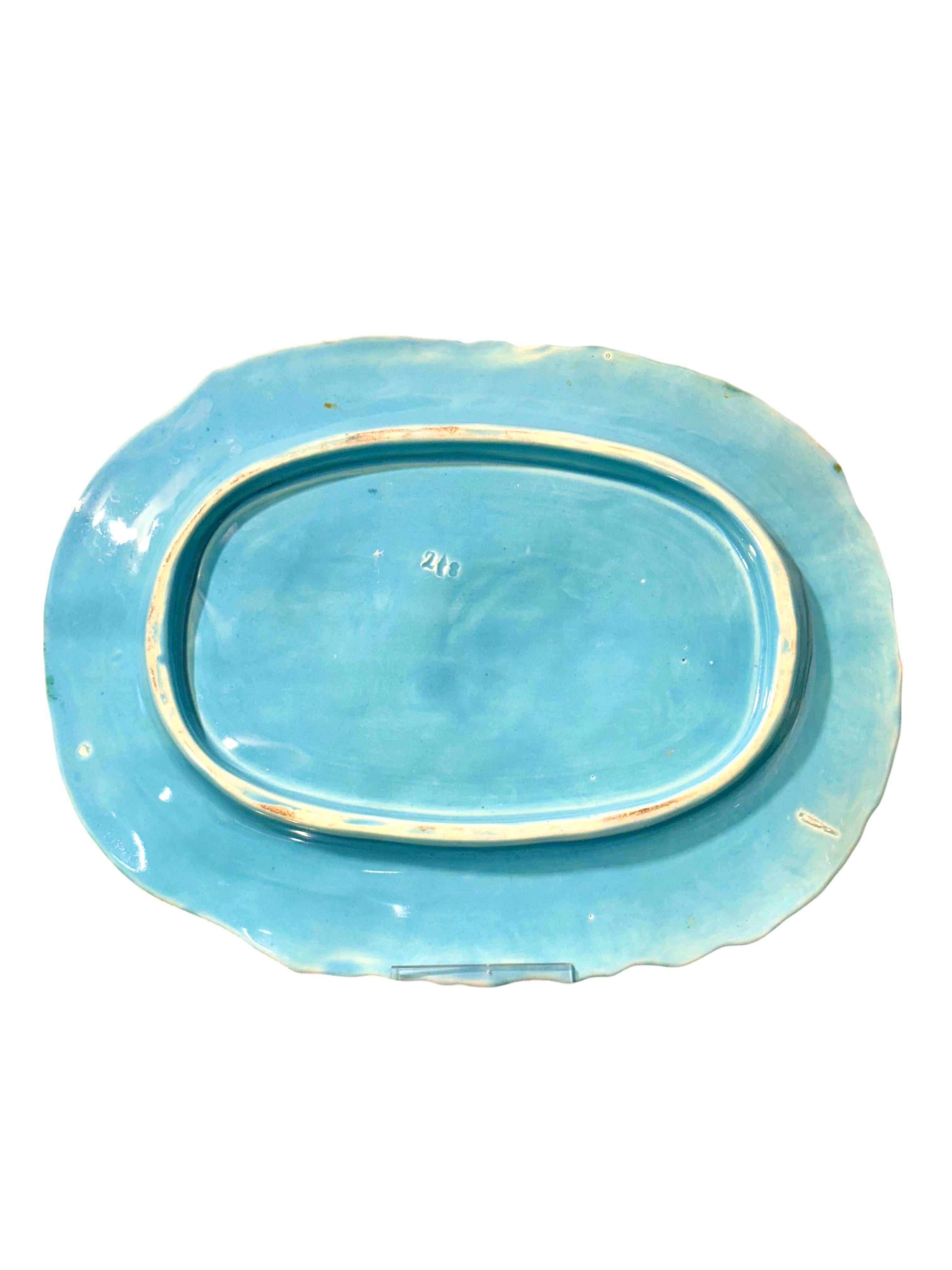 Serveur à asperges avec égouttoir en majolique de Longchamp, fin du 19e siècle en vente 7