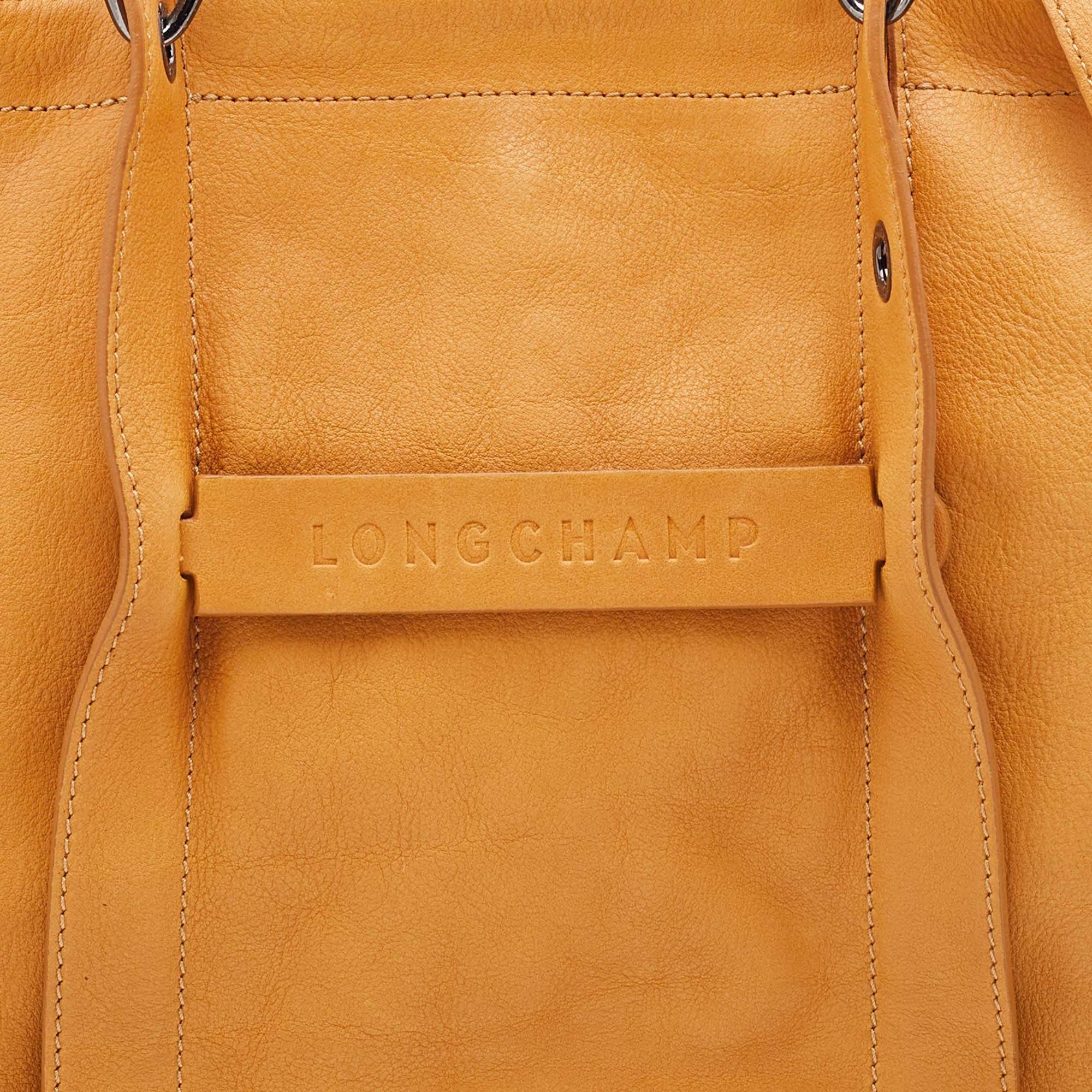 Longchamp Mustard Leather Large 3d Shopper Tote 8