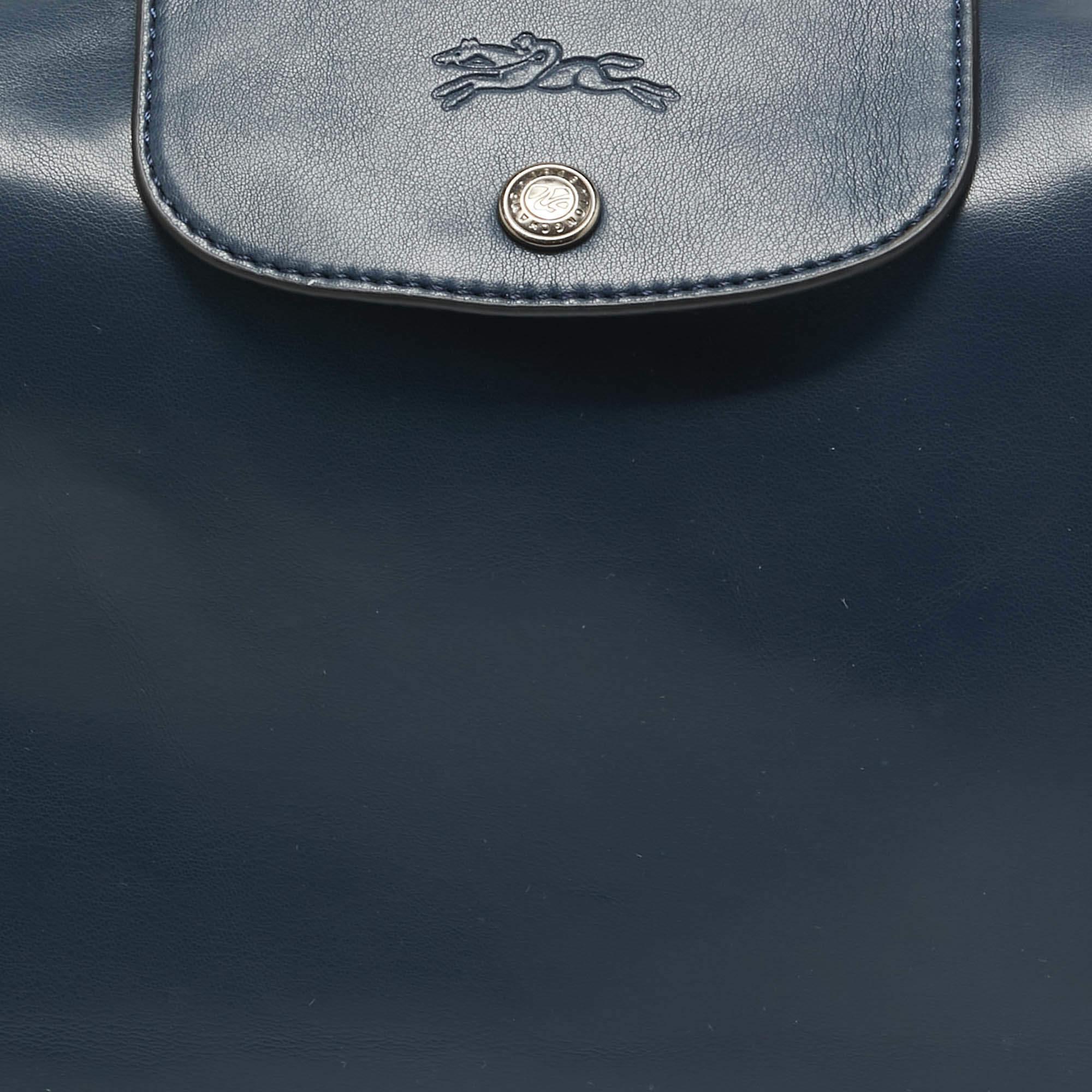 Women's Longchamp Navy Blue Leather Le Pliage Xtra Shoulder Bag