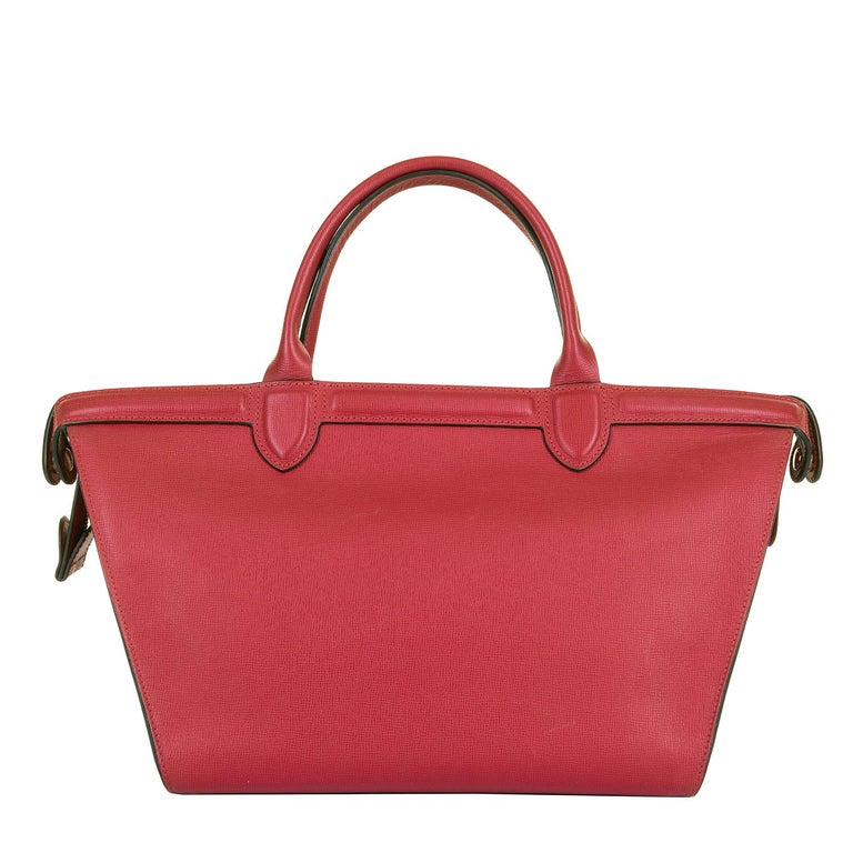 Longchamp of Paris Red Leather Large 'Sac cabas' Cross-body / Shoulder ...
