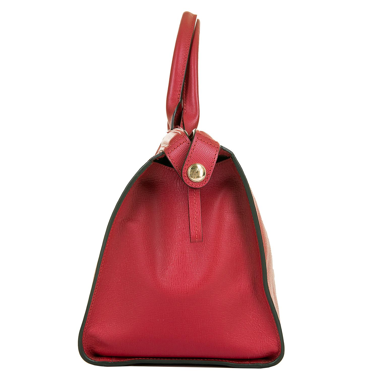 longchamp red leather bag