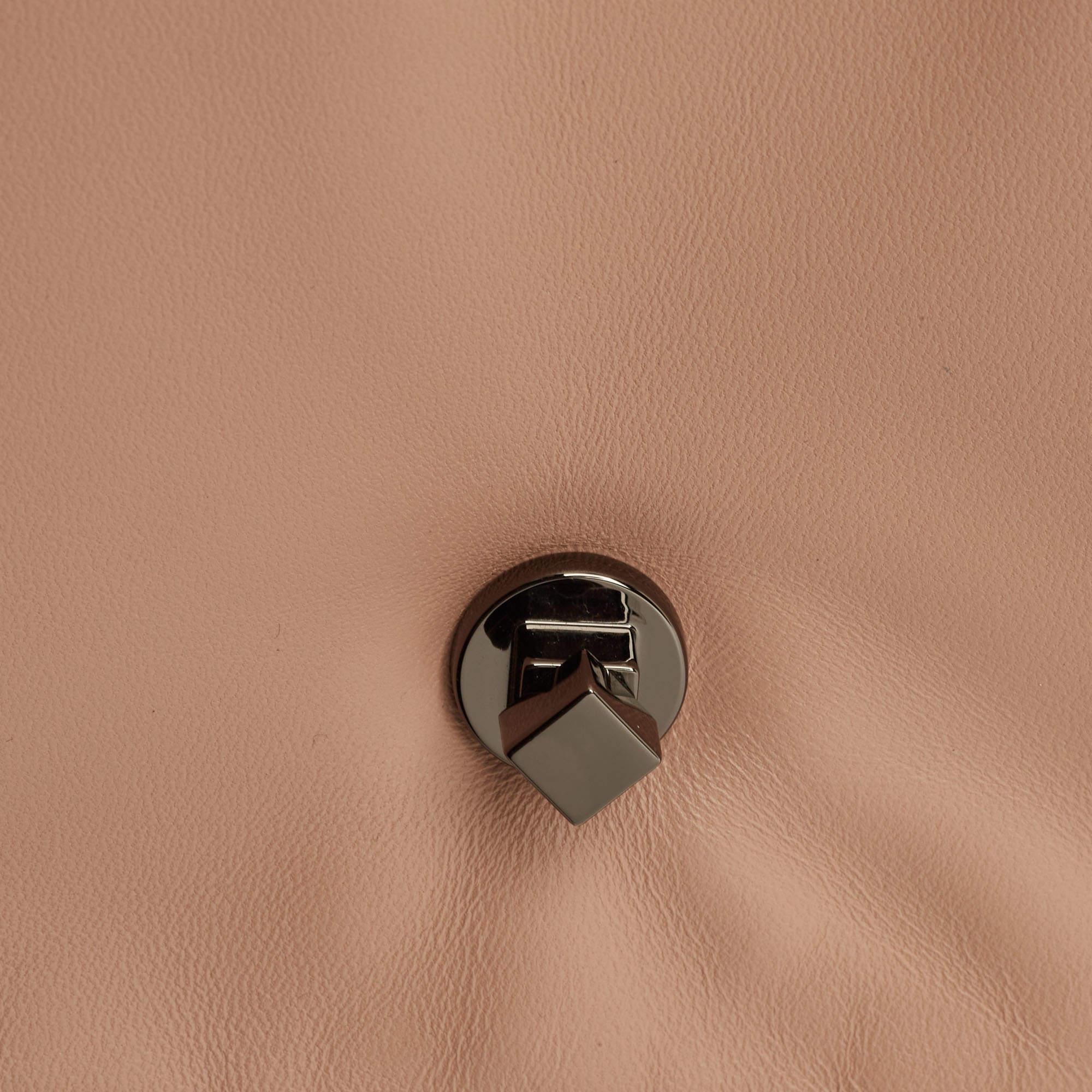 Longchamp - Sac à bandoulière à rabat en cuir cavalcade clouté rose ancien 3