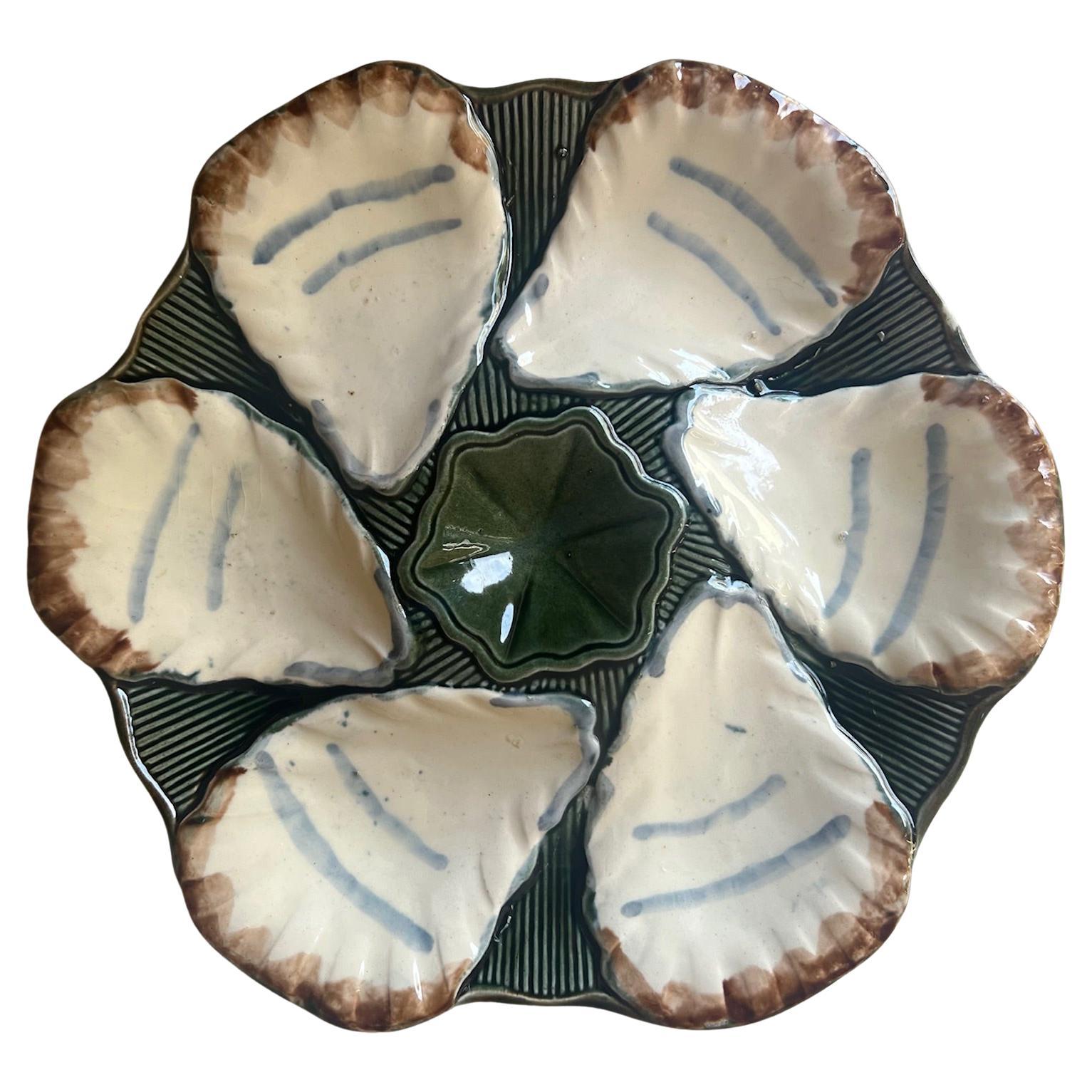 French Longchamp Oyster Plate, C., 1900