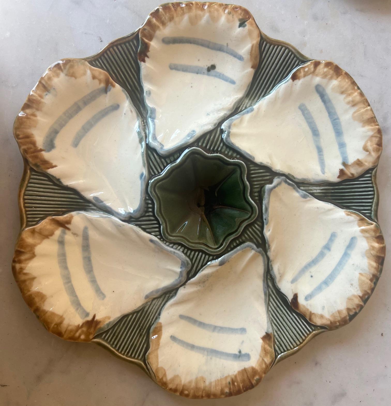 Hand-Painted Longchamp Oyster Plate, C., 1900