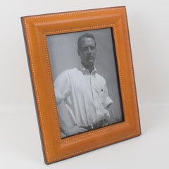 Longchamp 1940s Stitched Leather Picture Frame