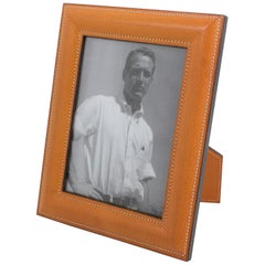 Longchamp 1940s Stitched Leather Picture Frame