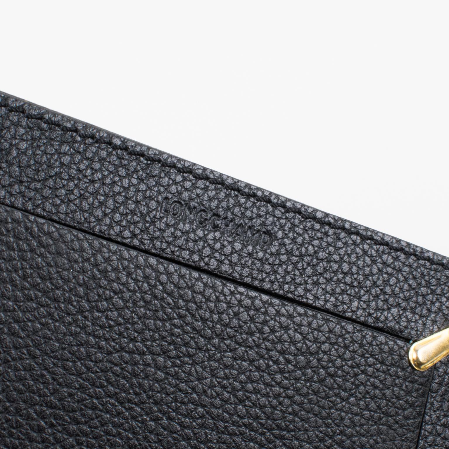 Longchamp Paris Schwarzer Bilderrahmen aus Leder mit Nähten, um 1980 im Angebot 1