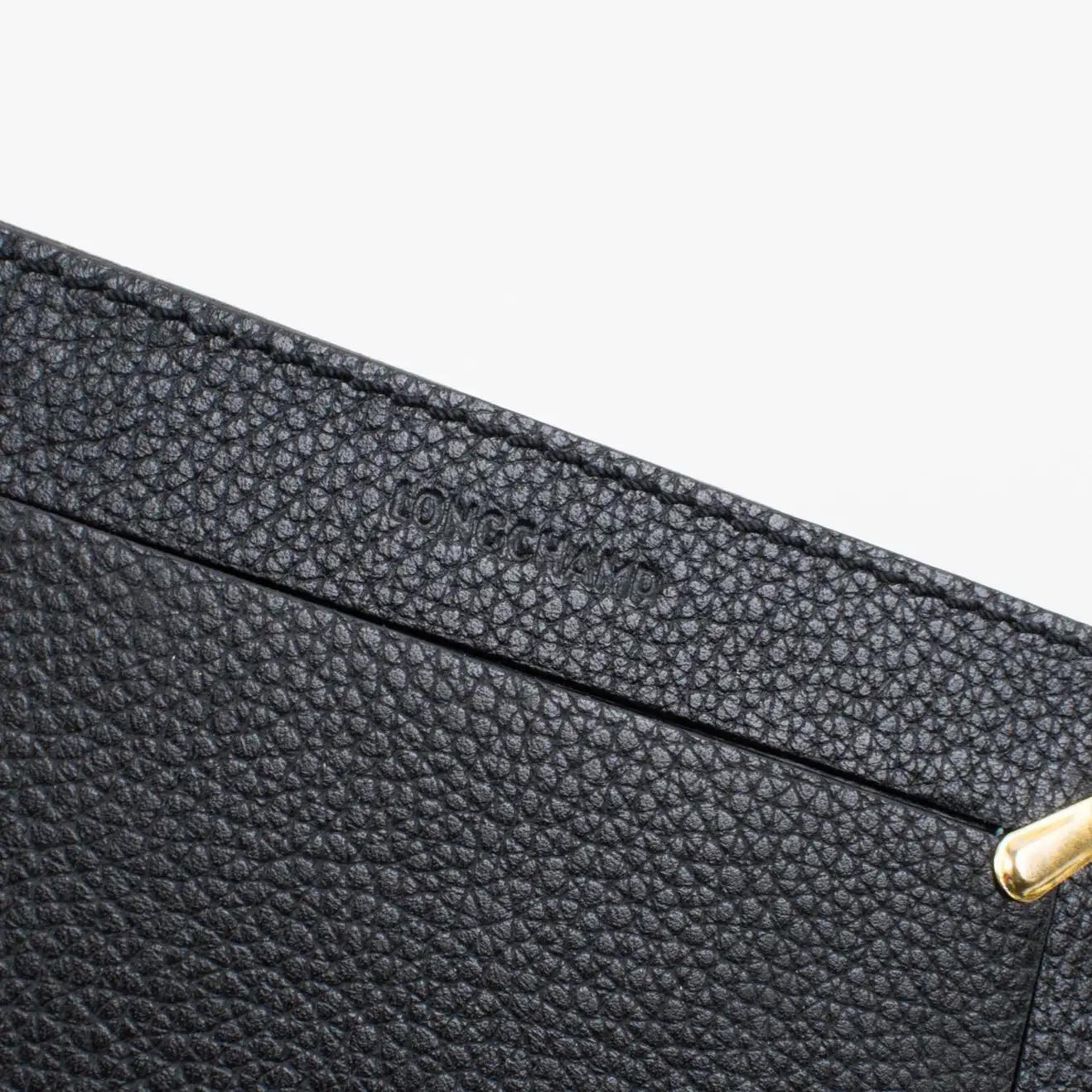 Cadre photo Longchamp Paris en cuir noir cousu à la main en vente 1