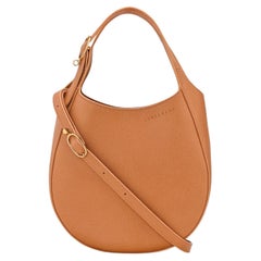 Longchamp Pebbled Leather Shoulder Bag — Brown