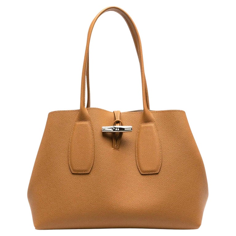 Longchamp Roseau Caramel Beige Handbag For Sale at 1stDibs