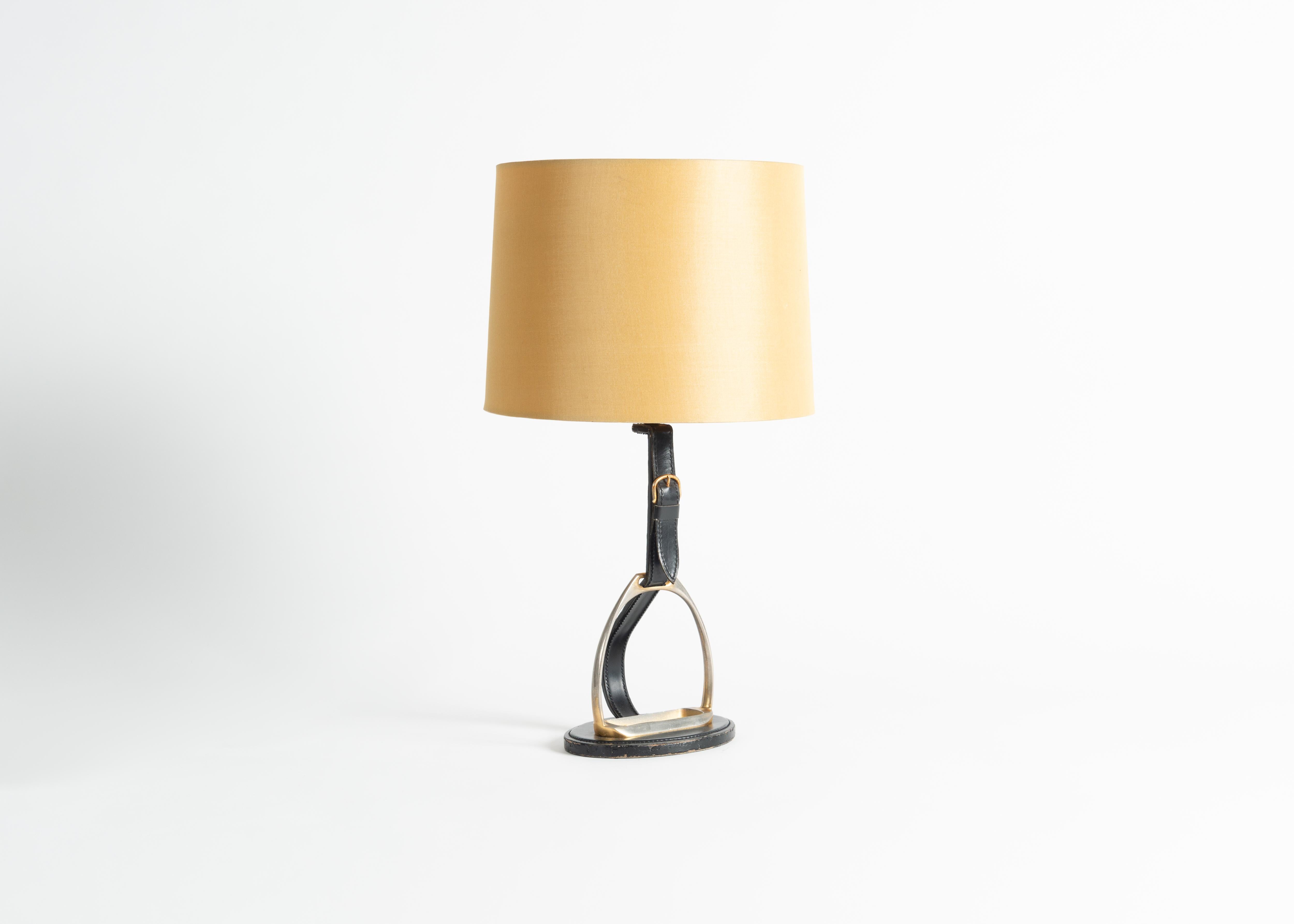 French Longchamp, Table Lamp with Stirrup Motif, France, Mid-20th Century