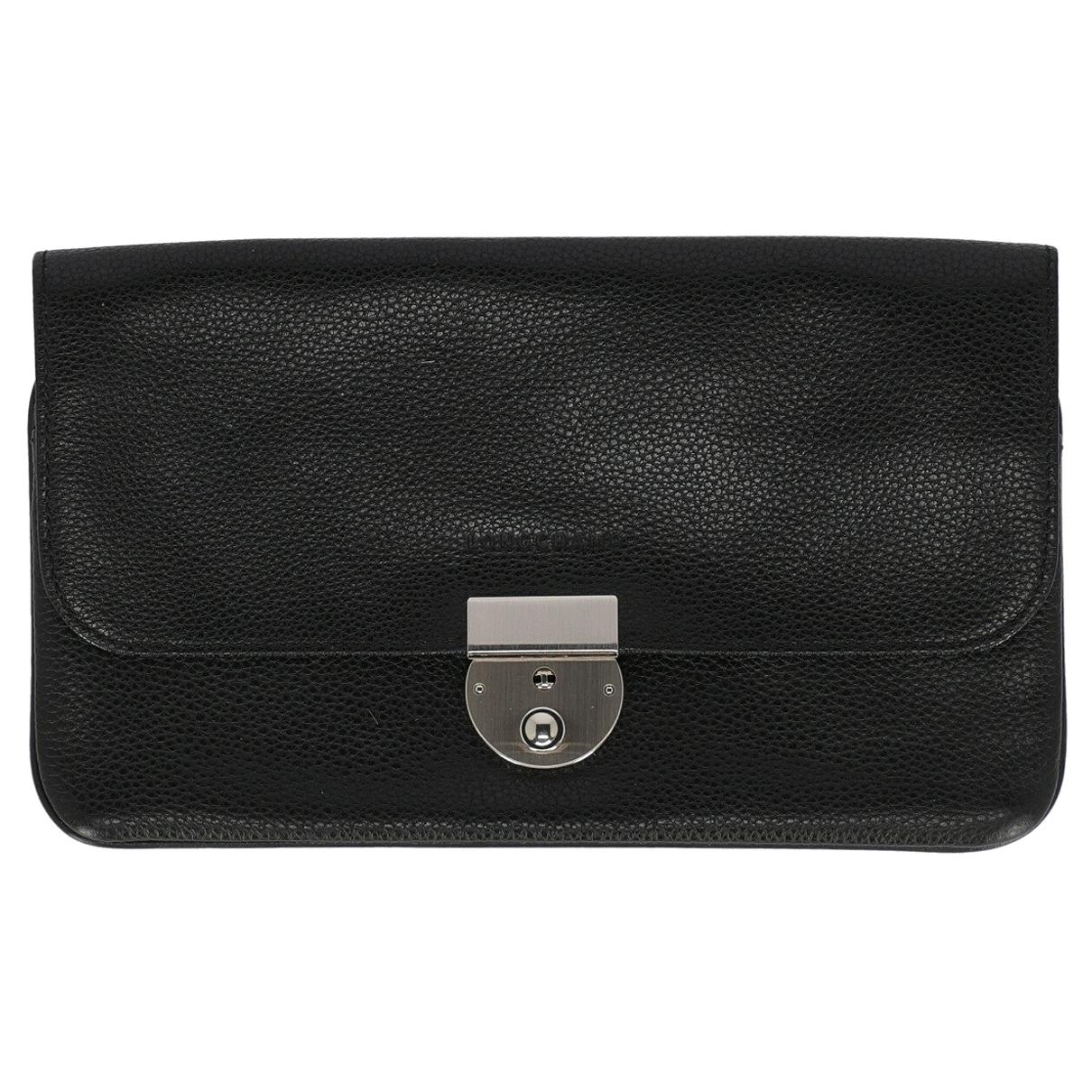 Longchamp Woman Handbag  Black Leather For Sale