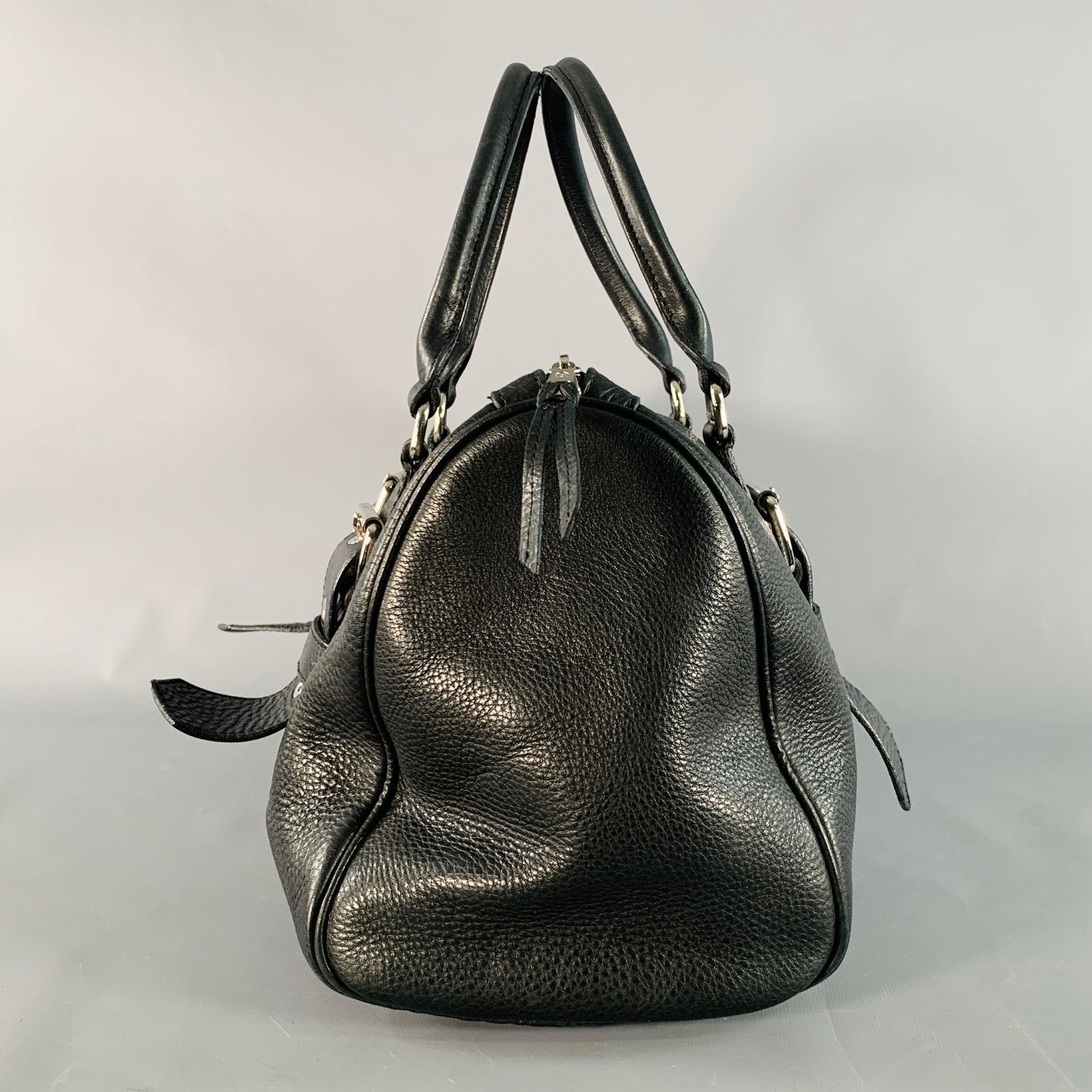 Nero Longchamps x KATE MOSS Borsetta in pelle nera e argento con manici superiori in vendita