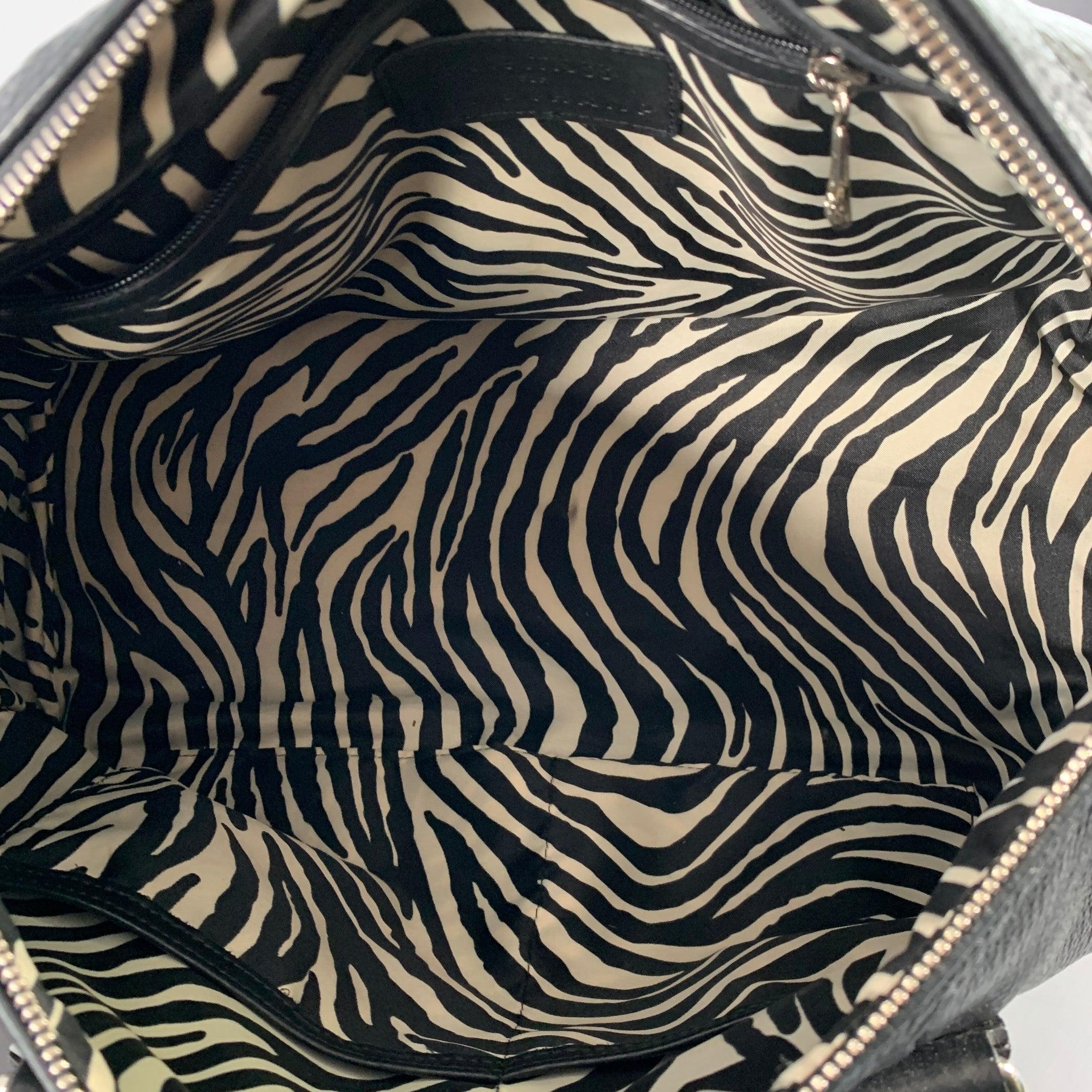 Longchamps x KATE MOSS Borsetta in pelle nera e argento con manici superiori in vendita 2