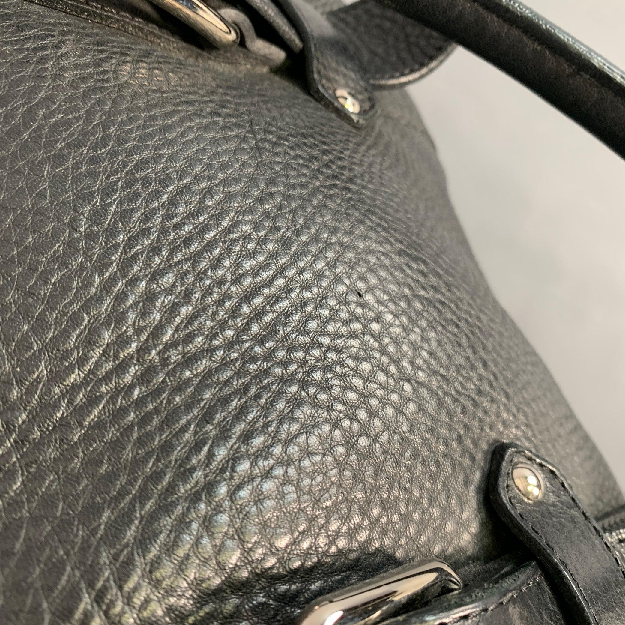 Longchamps x KATE MOSS Borsetta in pelle nera e argento con manici superiori in vendita 4