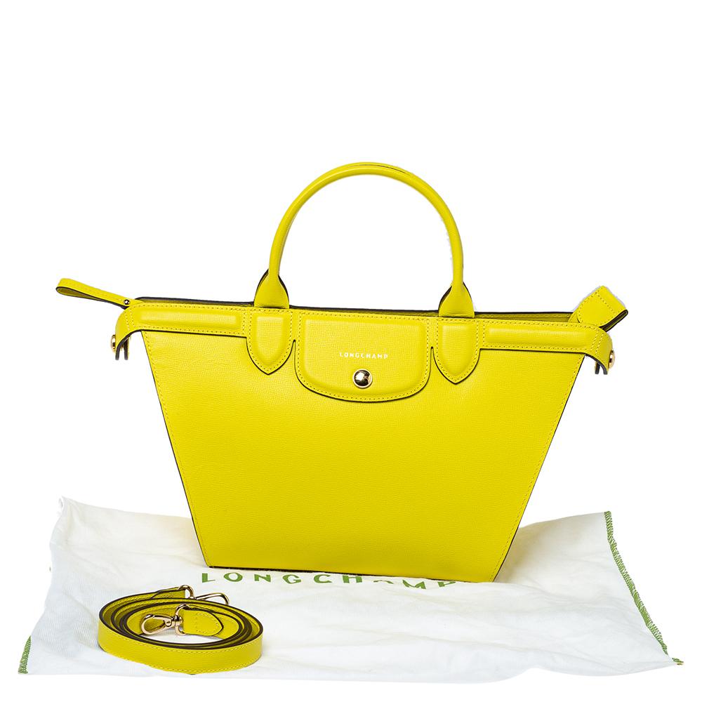 Longchamp Yellow Leather Le Pliage Heritage Tote 4