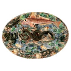 Longchamp's Wild Majolica Menagerie:  French Majolica Palissy Dish