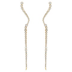 Longevity Round Diamond 14K Yellow Gold Drop Earrings