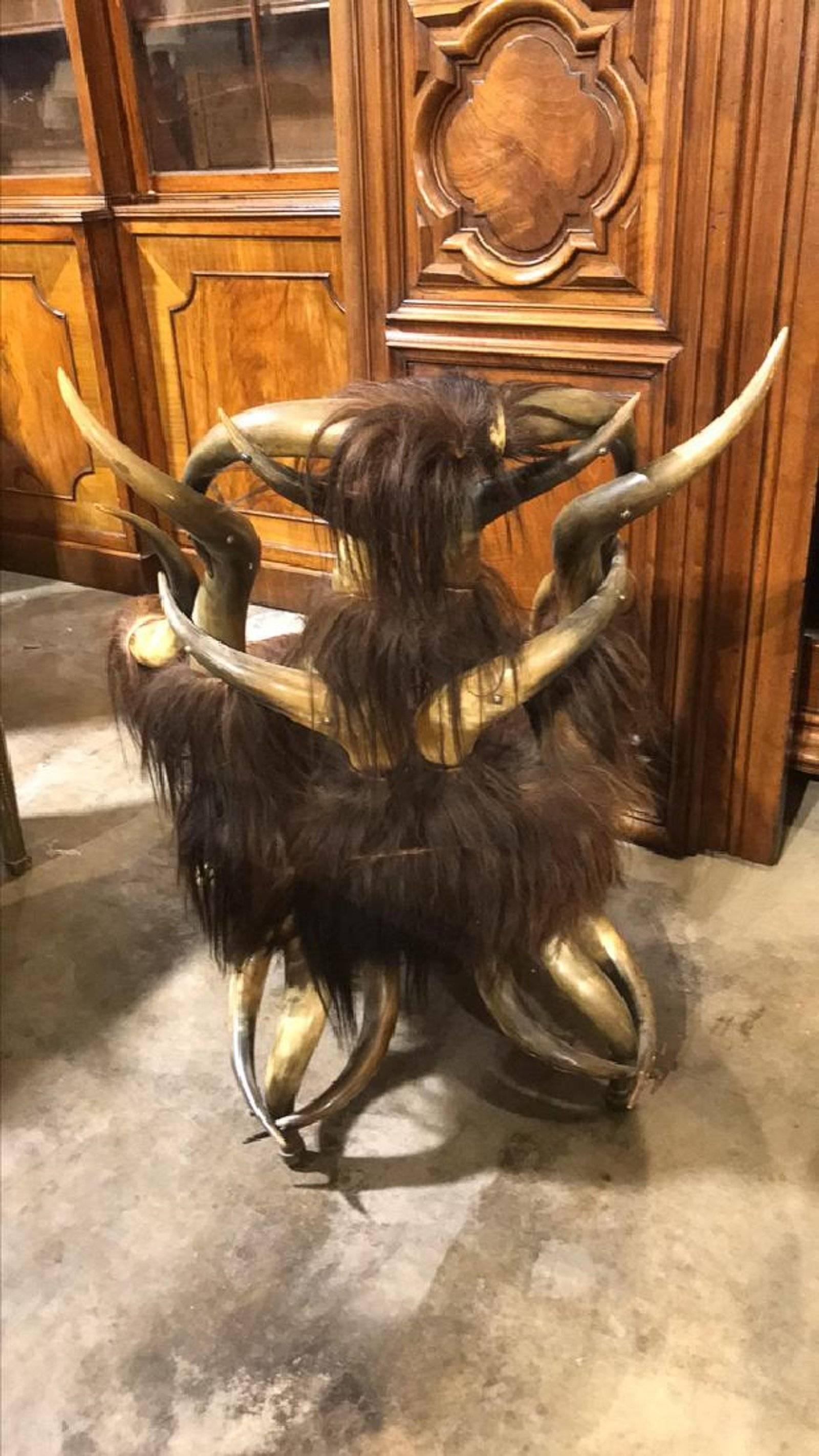 Longhorn and Horsehair Chair In Good Condition In Dallas, TX