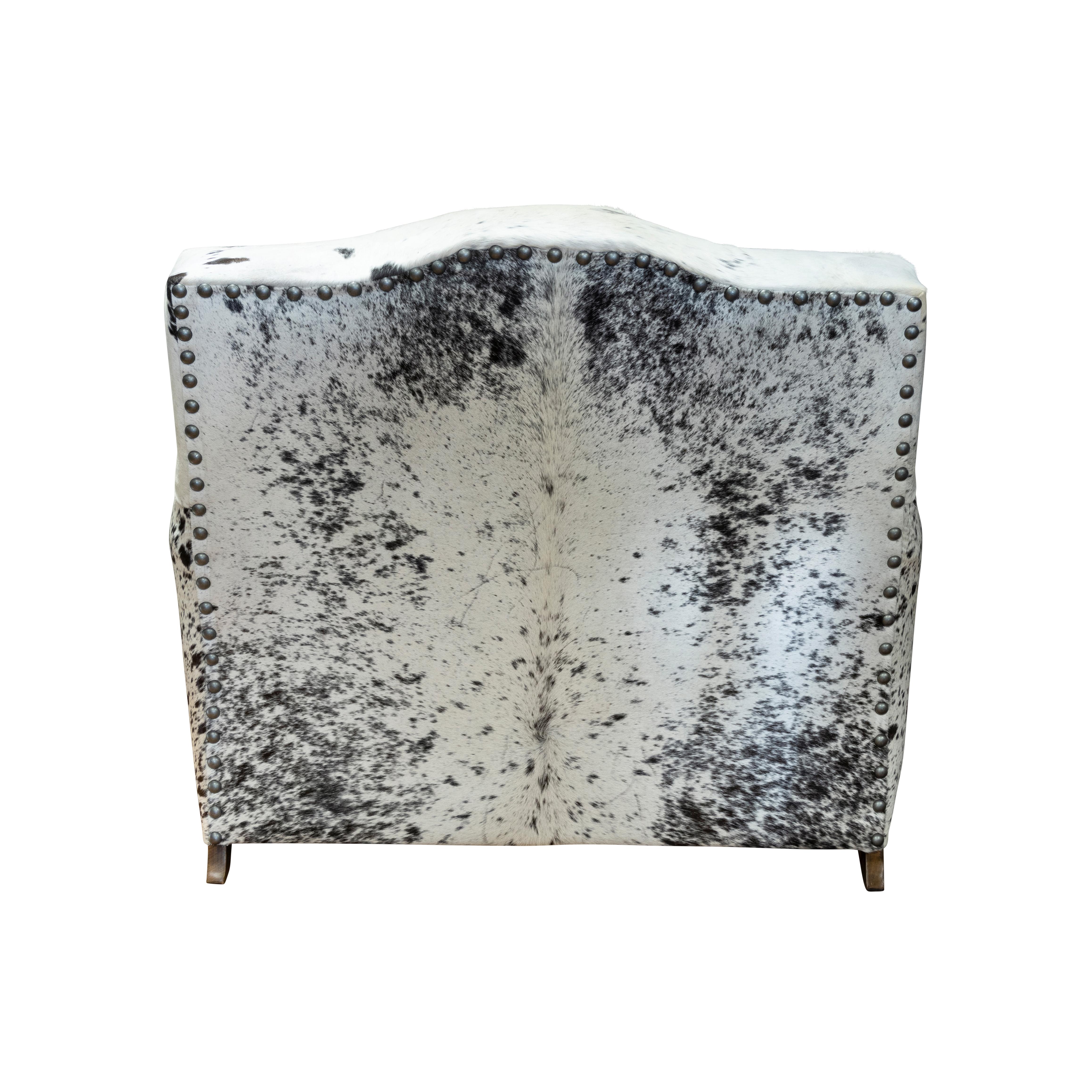 American Longhorn Hide Chair and Ottoman For Sale