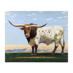 Longhorn Original Oil Painting by E. Tapia