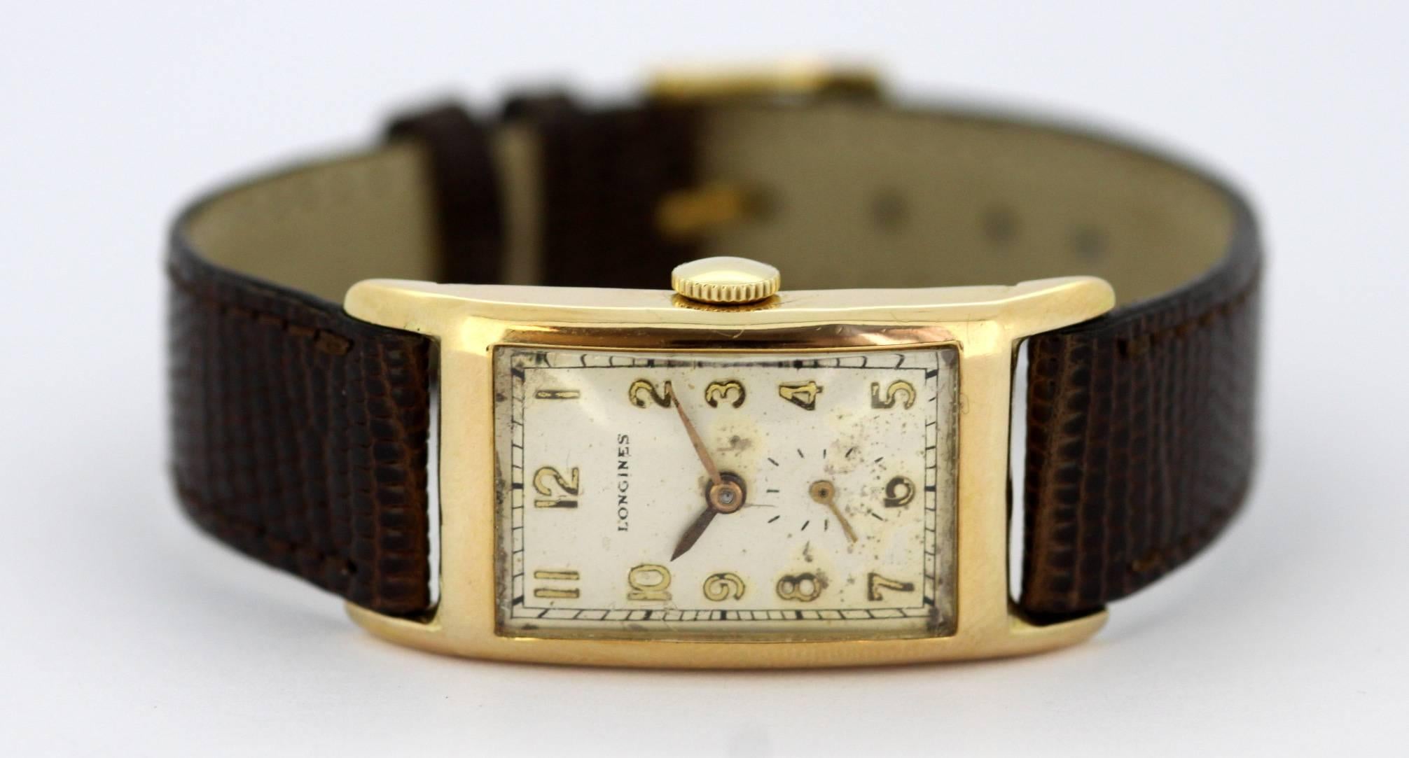 Women's Longines, Vintage 14 Karat Yellow Gold Manual Winding Wristwatch, 1937