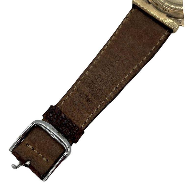 Longines 10K Gold-Filled Hexagonal Case Manual Watch w/ Crocodile Leather Band For Sale 3