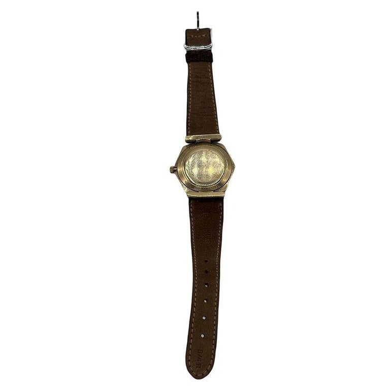 Longines 10K Gold-Filled Hexagonal Case Manual Watch w/ Crocodile