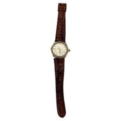 Longines 10K Gold-Filled Hexagonal Case Manual Watch w/ Crocodile Leather Band