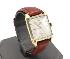 Longines 10K Gold Filled Manual Wind Tank Wrist Watch Leather Strap