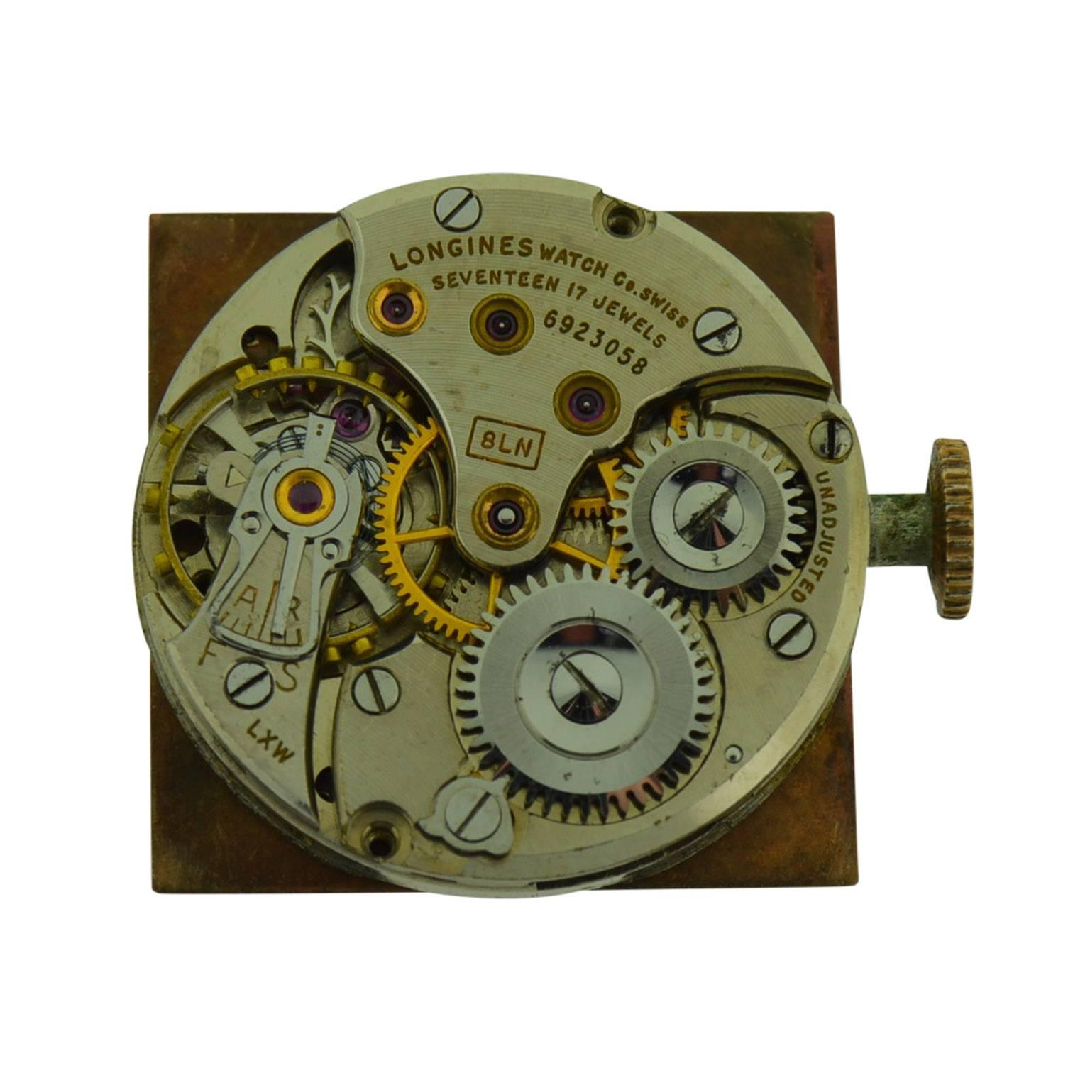 Longines 14 Karat Two-Tone Gold Art Deco Articulated Lug Wristwatch 4