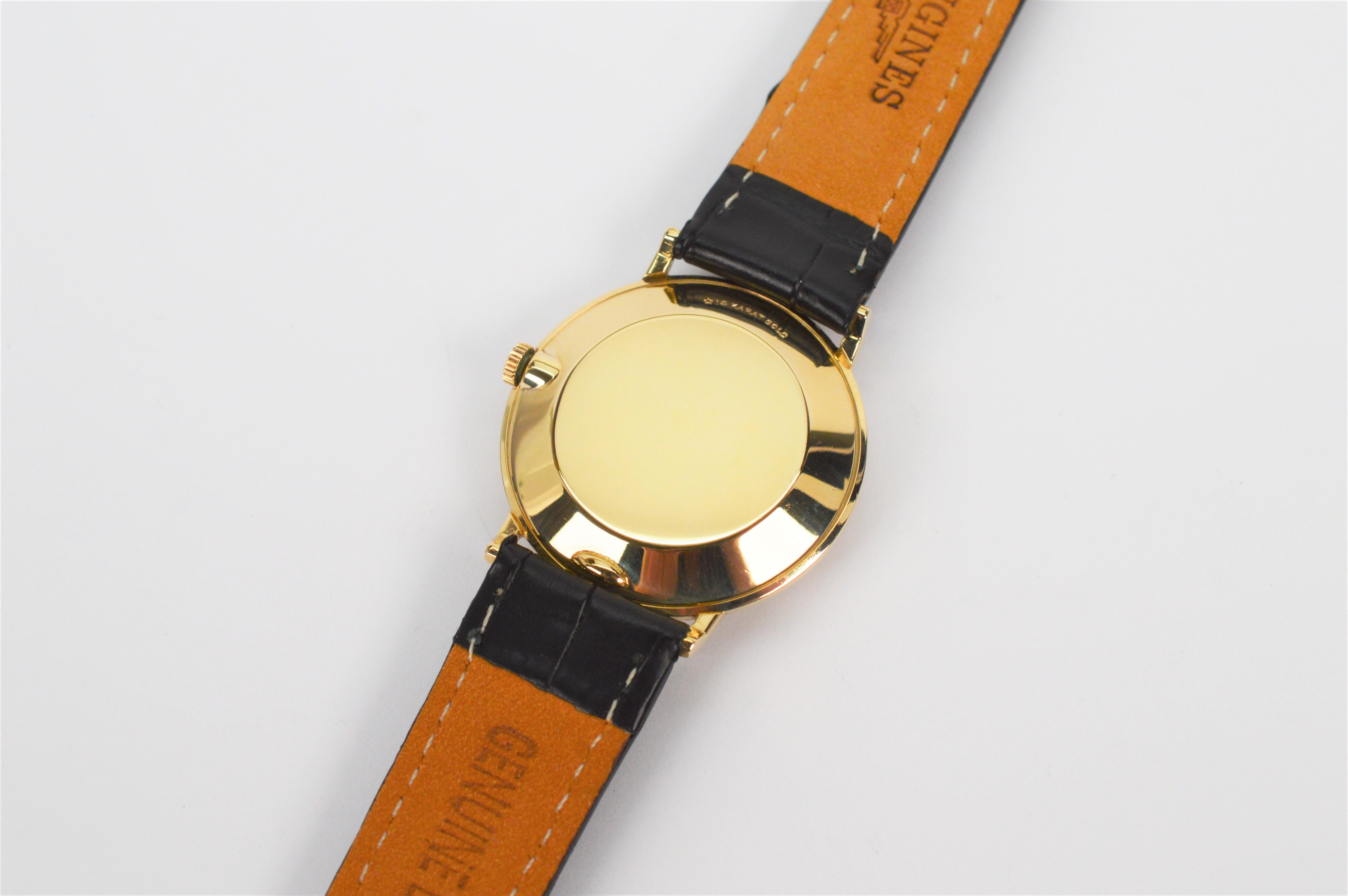Longines 14 Karat White Gold Men's Classic Dress Watch Model 370 For Sale 6