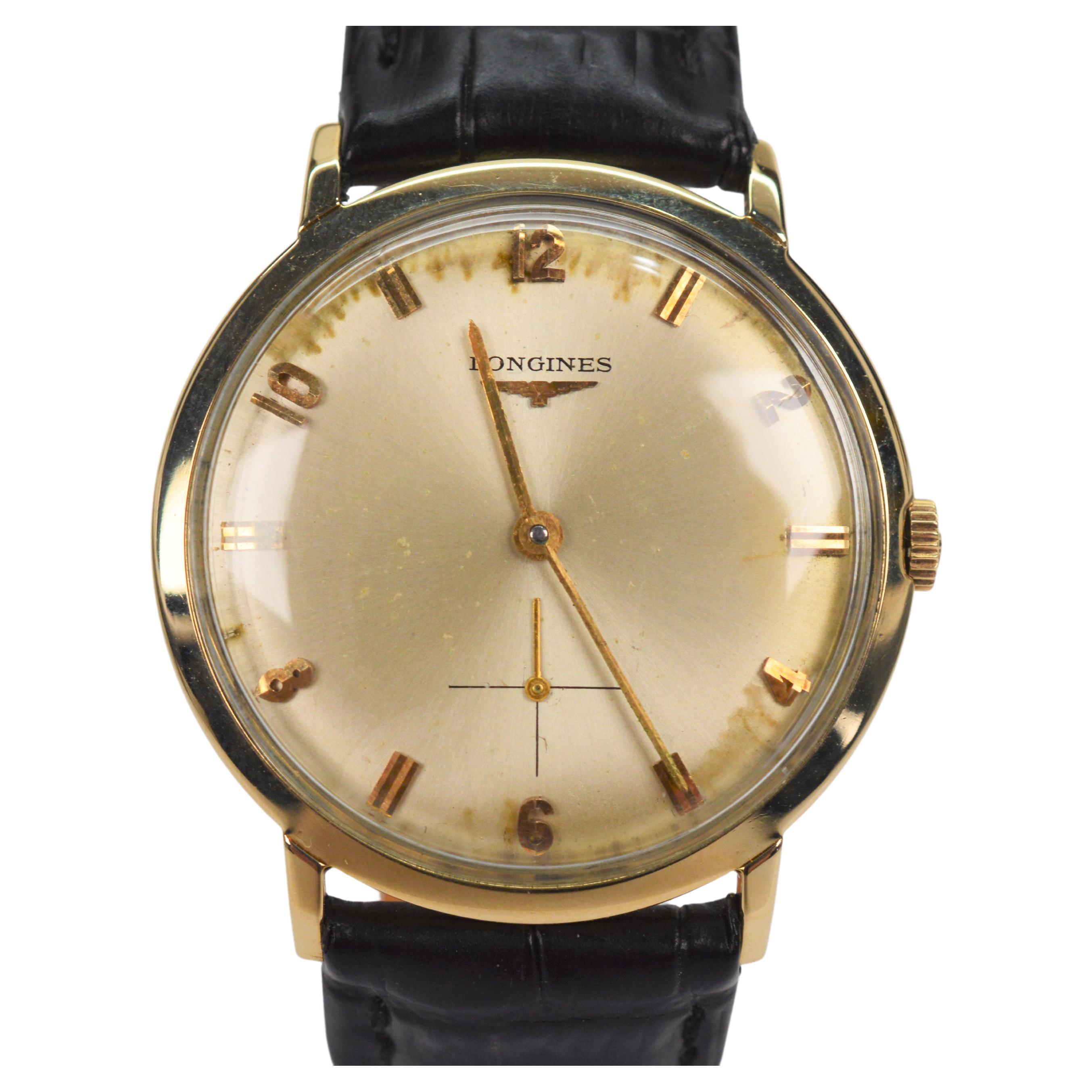 Longines 14 Karat White Gold Men's Classic Dress Watch Model 370 For ...