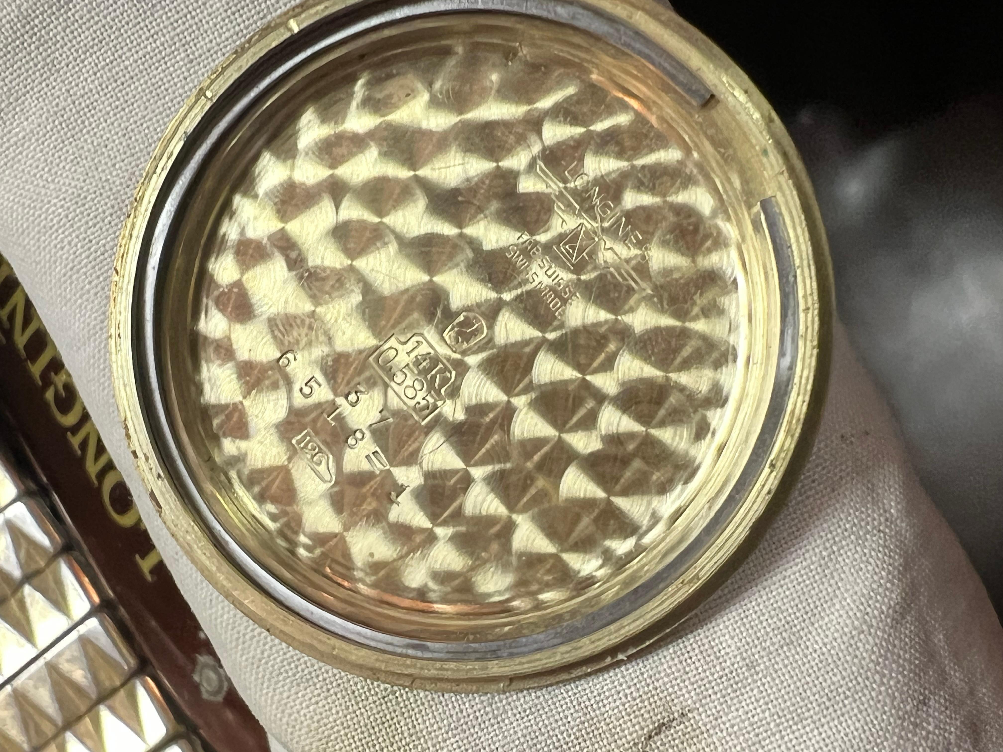 Longines 14k Gold Watch Tropical Patina Ca' 1953 For Sale 4