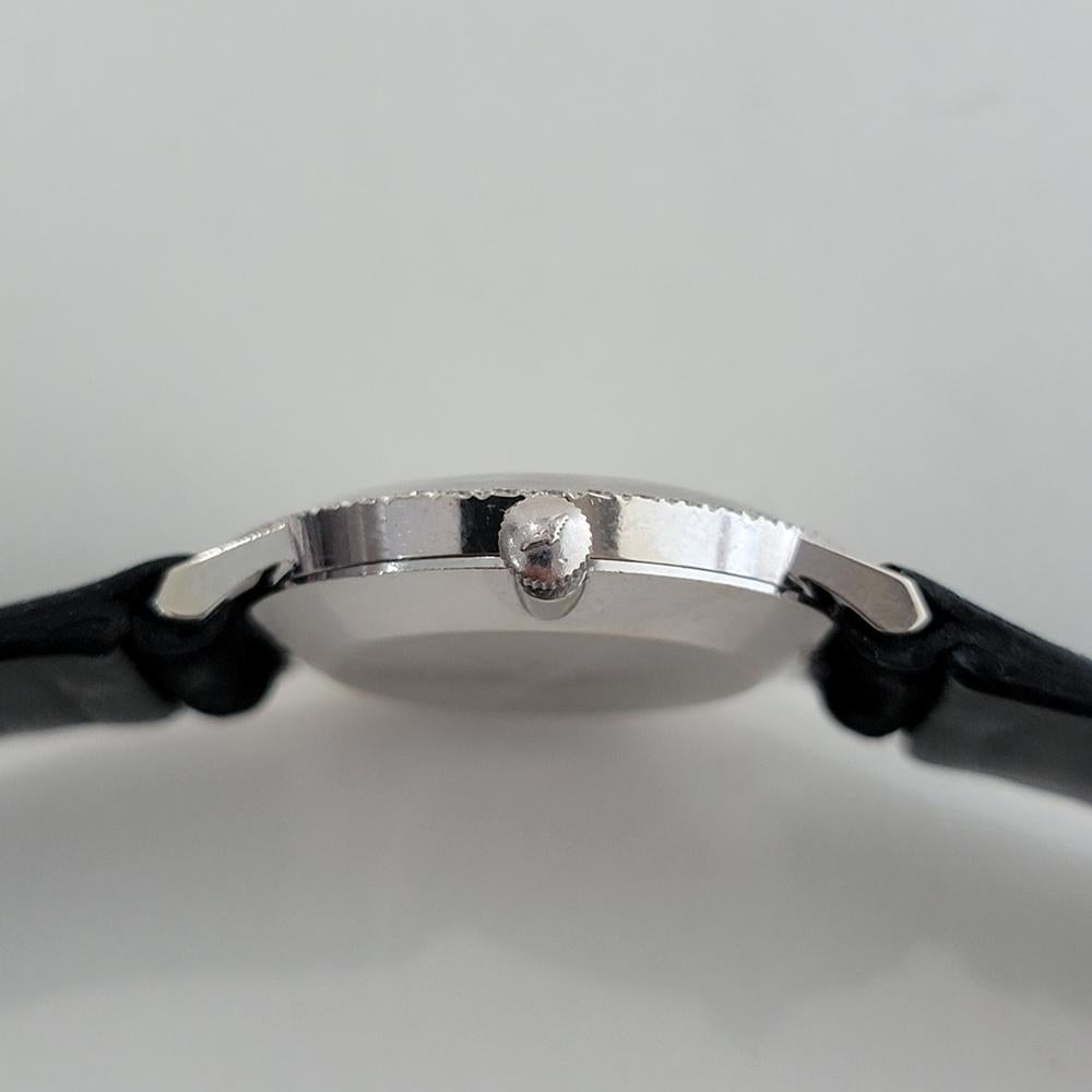 Reloj de cuerda manual Longines de oro blanco de 14 quilates de 28 mm de los años 60 para señora de cóctel con diamantes RA654 en venta 5