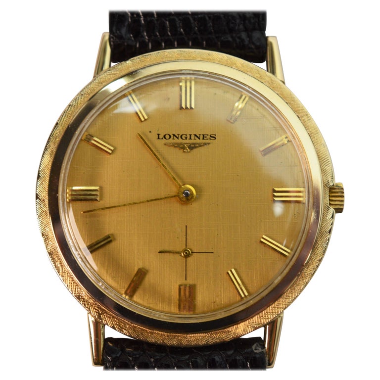 Wrist Watch Longines 14k Gold Mens Watch Vintage 14K Yellow Gold