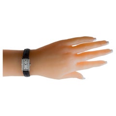 Longines 14Kt. White Gold and Enamel Art Deco Watch, Dial by Stern Freres 1930's