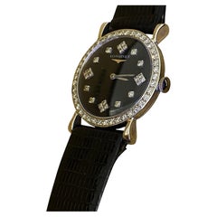 Longines 18K Gold, Diamond, Black Enamel Dial ref L250-40 32mm Gents Dress Watch
