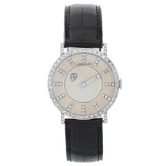 Longines White Gold Mystery Dial Manual Wristwatch, 1950s