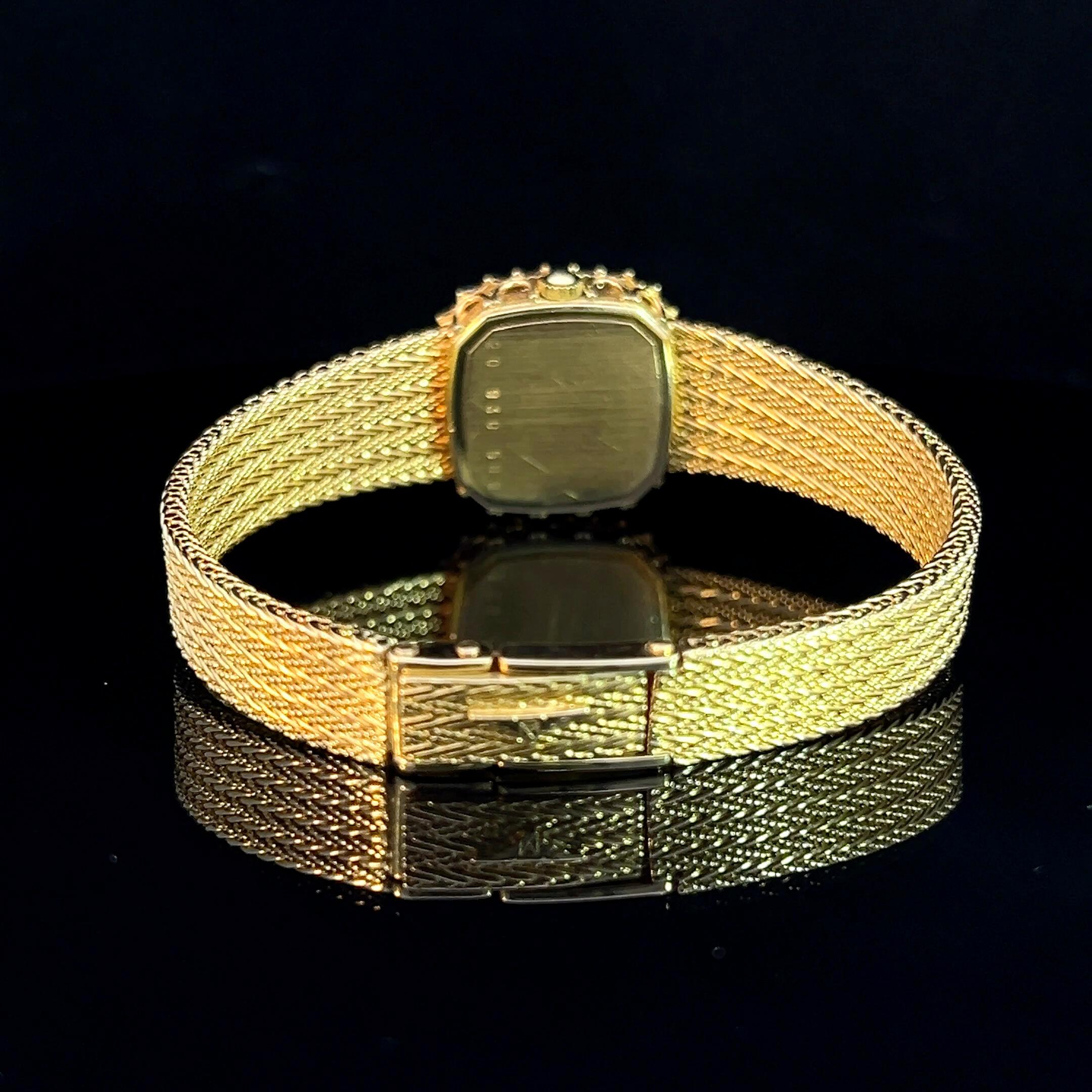 Women's or Men's Longines 18k Yellow Gold Diamond Set Watch Circa 1988 For Sale